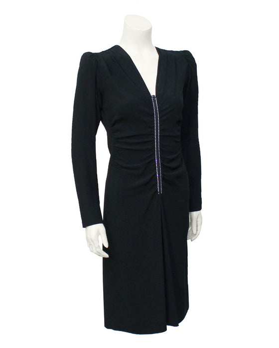 Black Silk and Rhinestone Dress