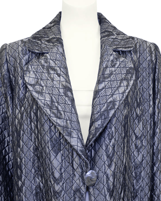 Grey Quilted Snakeskin Pattern Jacket