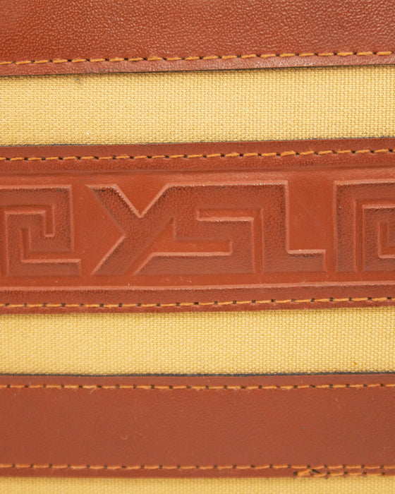 Leather and Canvas Clutch