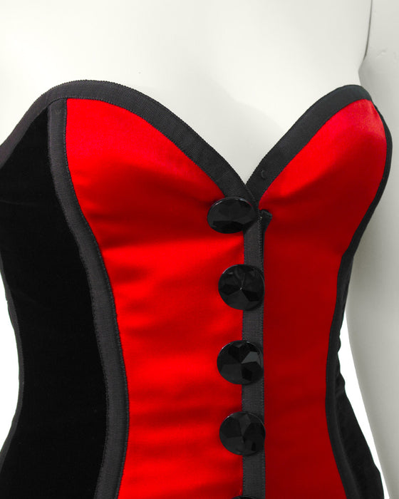 Red & Black Bustier and Skirt Ensemble