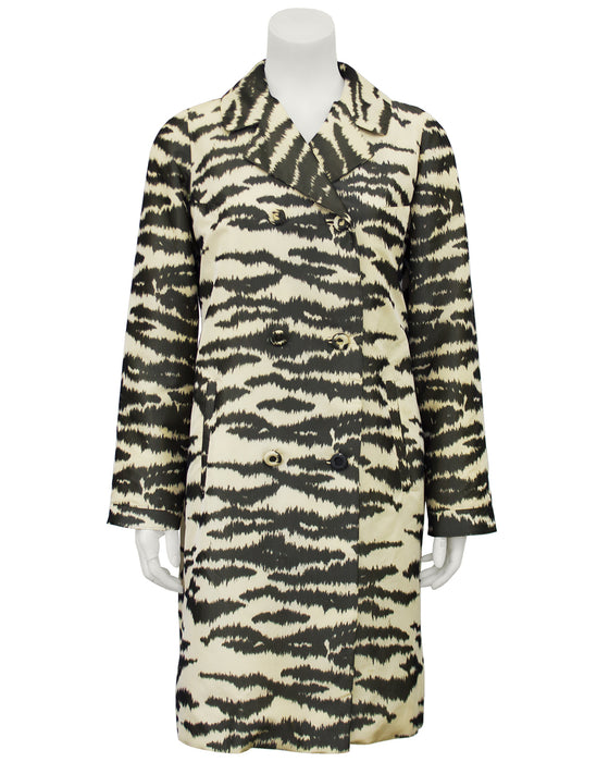 Zebra Printed Trench Coat