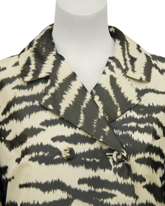 Zebra Printed Trench Coat